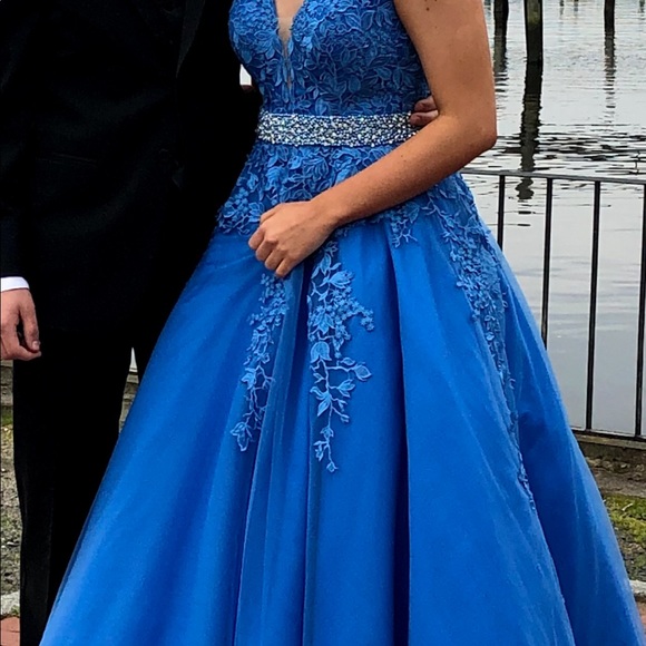 Ball-Gown-Style Embroidered-Bodice Long Prom Dress - Picture 5 of 6